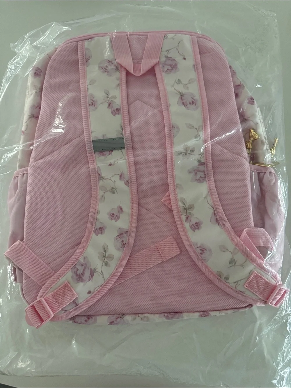 Loveshackfancy and Yoobi Pink Floral Quilted Backpack